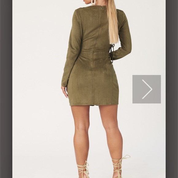 Long Sleeve Lace Up Mini Dress - Picture 2 of 2